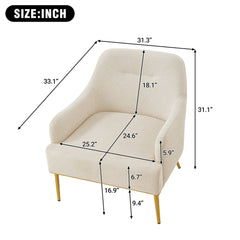 Modern Elegance Accent Chair With Curved Backrest