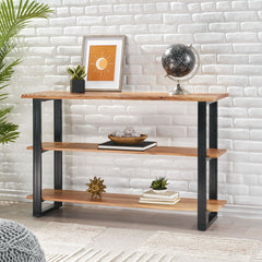 Industrial Media Console Table - Natural