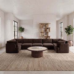 Hammond - Velvet Performance Fabric Upholstered 7 Piece U-Shaped Sectional