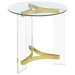 Janessa - Round Glass Top Acrylic Leg Table