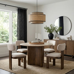 Pietra - Travertine And Mango Wood Dining Table