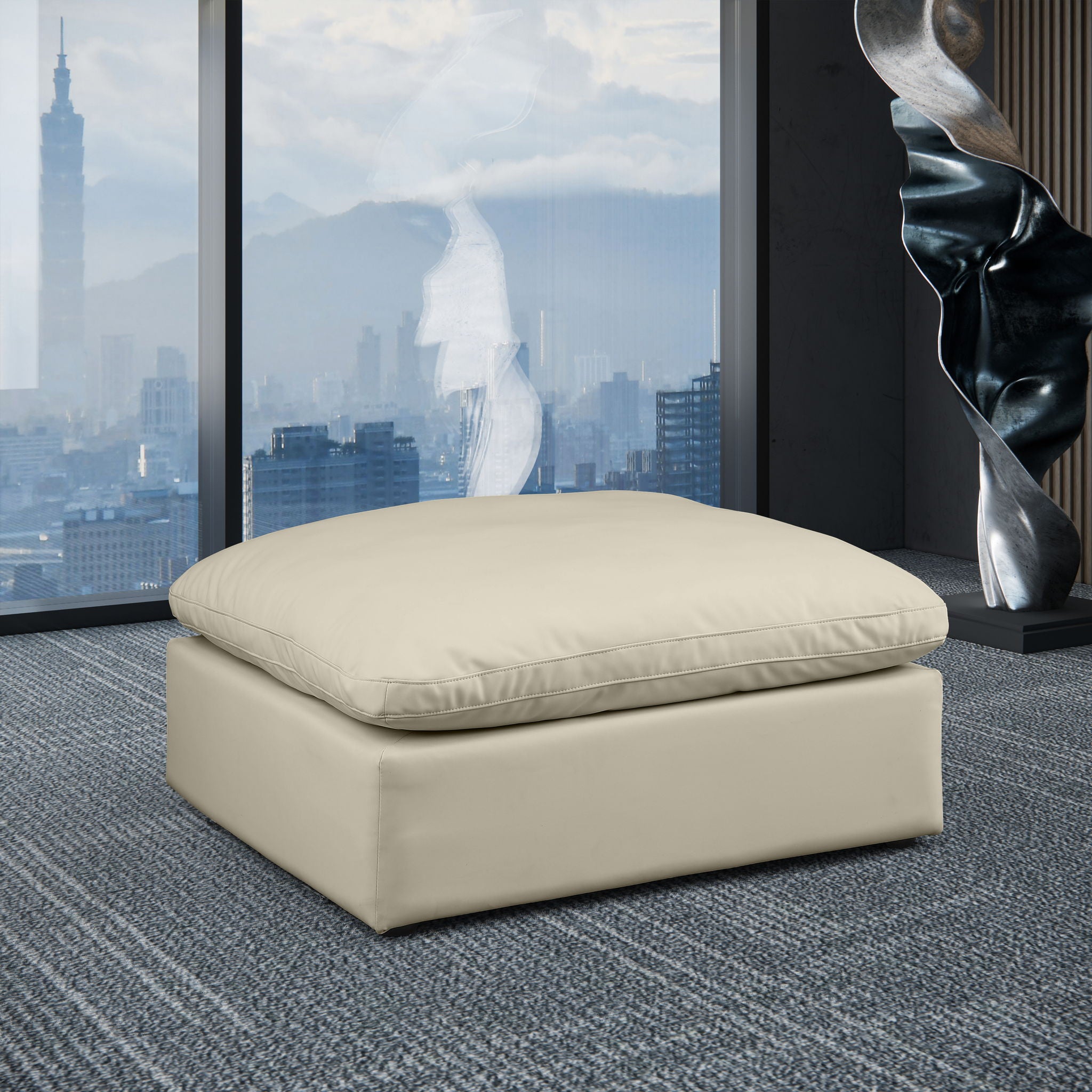Comfy - Faux Leather Ottoman