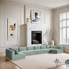 Shaggy - 8 Piece Modular U-Shaped Armless Sectional