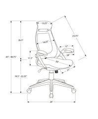 Office Chair, Adjustable Height, Swivel, Ergonomic, Armrests, Contemporary & Modern