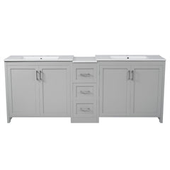 Double Sink Bathroom Vanity With Quartz Countertop