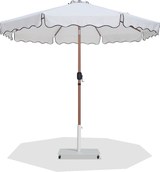 Amalfi - Aluminum Patio Umbrella - White Base / Light Brown Pole