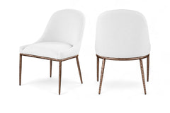 Ferro - Upholstered Dining Side Chair With Brushed Bronze Legs