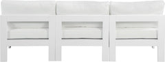 Nizuc - Outdoor Patio 3 Seat Armless Modular Sofa With White Frame