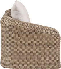Seacrest - Olefin Water Resistant Fabric And Wicker Outdoor Patio Left Arm Chair