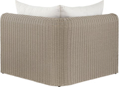 Seacrest - Olefin Water Resistant Fabric And Wicker Outdoor Patio Corner Chair