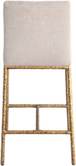 Reeves - Chenille Fabric Upholstered Counter Stool (Set of 2) - Gold Base