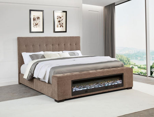 Senna - Upholstered Audio Flame Visualizer Bed
