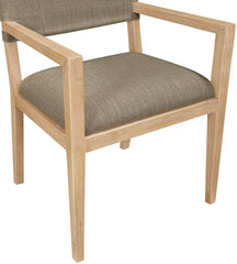 Avon - Linen Textured Performance Fabric Upholstered Dining Arm Chair