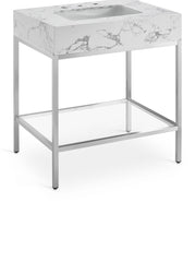 Marmo - Engineered Marble Bathroom Vanity With Chrome Base