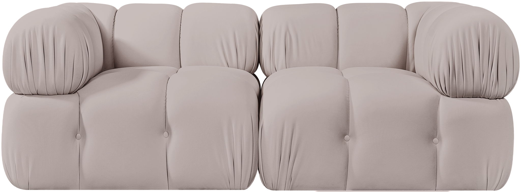 Orin - Velvet Performance Fabric Upholstered 2 Piece Modular Sofa (2 Corner Chairs)