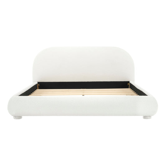 Upholstered Simple Modern Bedroom Bed With Curved Headboard