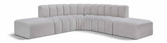 Arc - Boucle Fabric 6 Piece Corner Modular Sofa