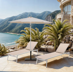 Fiji - Aluminum Patio Umbrella With Square Black And White Base