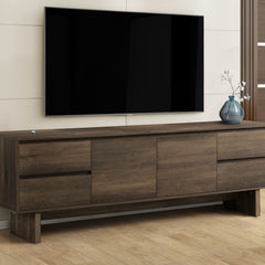 TV Stand With Storage Drawers And Cabinet - Brown