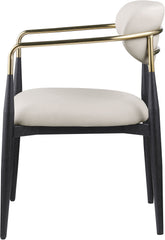 Ronda - Vegan Leather Upholstered Dining Arm Chair - Black Legs