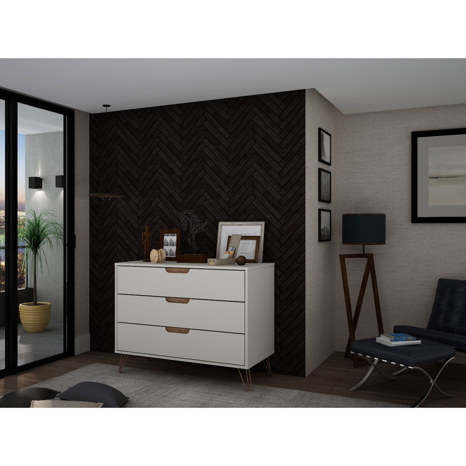 Rockefeller - 3 Drawer Dresser - Off White