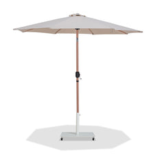 Fiji - Aluminum Patio Umbrella With Square White And Teak Base