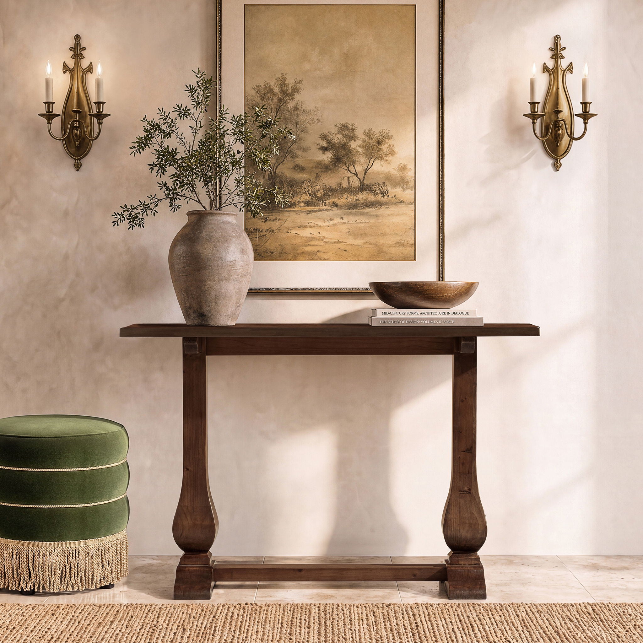 Whitmore - Trestle Console Table - Dark Brown