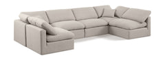Indulge - Linen 6 Piece Modular U-Shaped Sectional