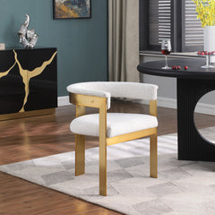 Romeo - Boucle Dining Chair With Gold Base (Set of 2)