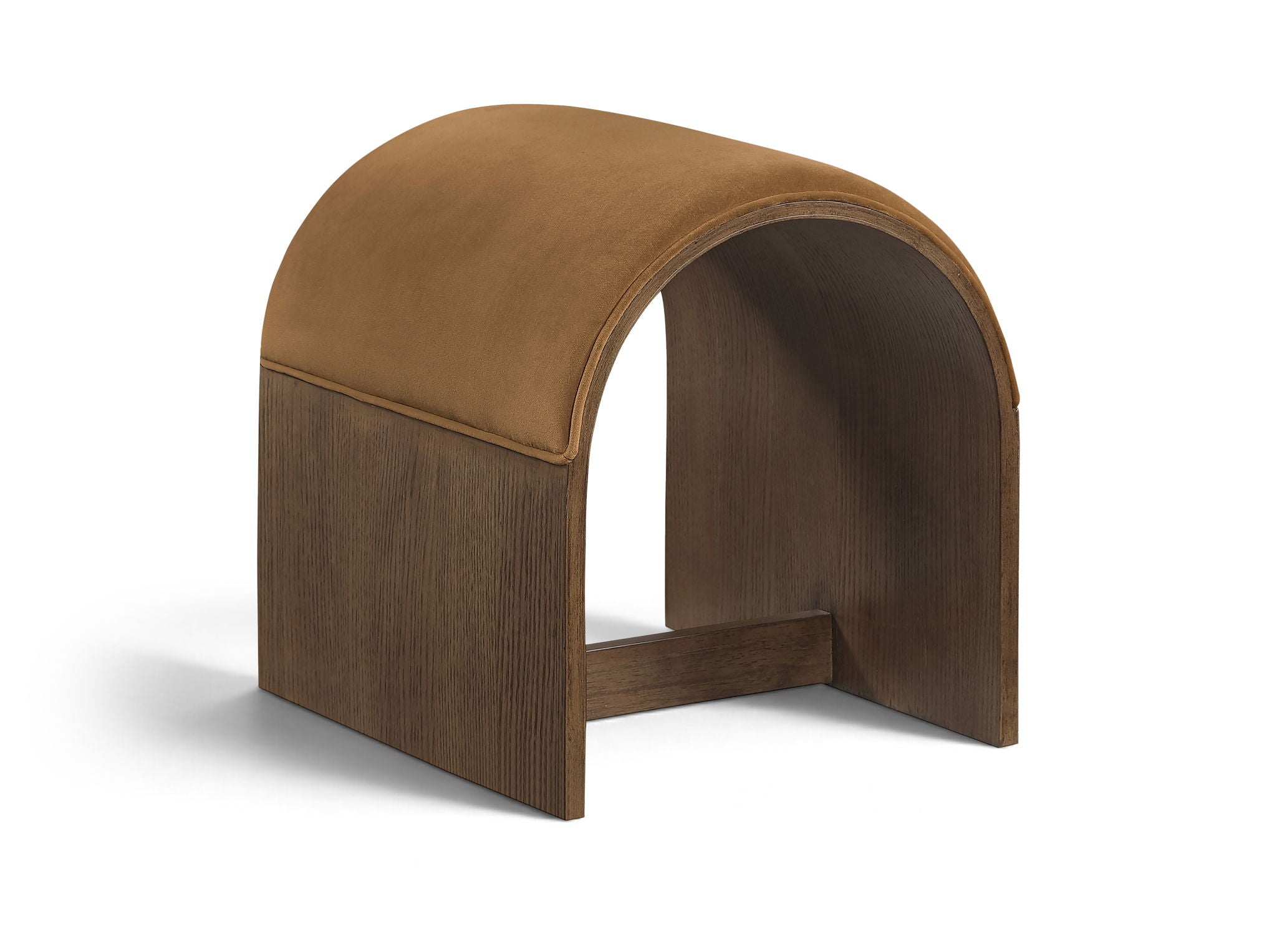 Sable - Velvet Performance Fabric Upholstered Bench - Saddle