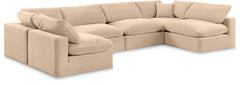 Comfy - 6 Piece Velvet Modular Armless Sectional