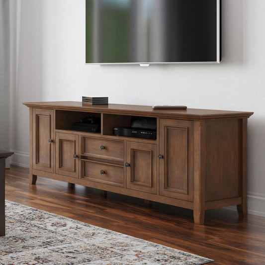 Amherst - Wide TV Media Stand - Rustic Natural Aged Brown