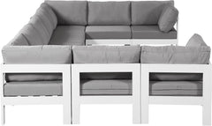 Nizuc - Outdoor Patio 9 Piece Modular Sectional With White Frame