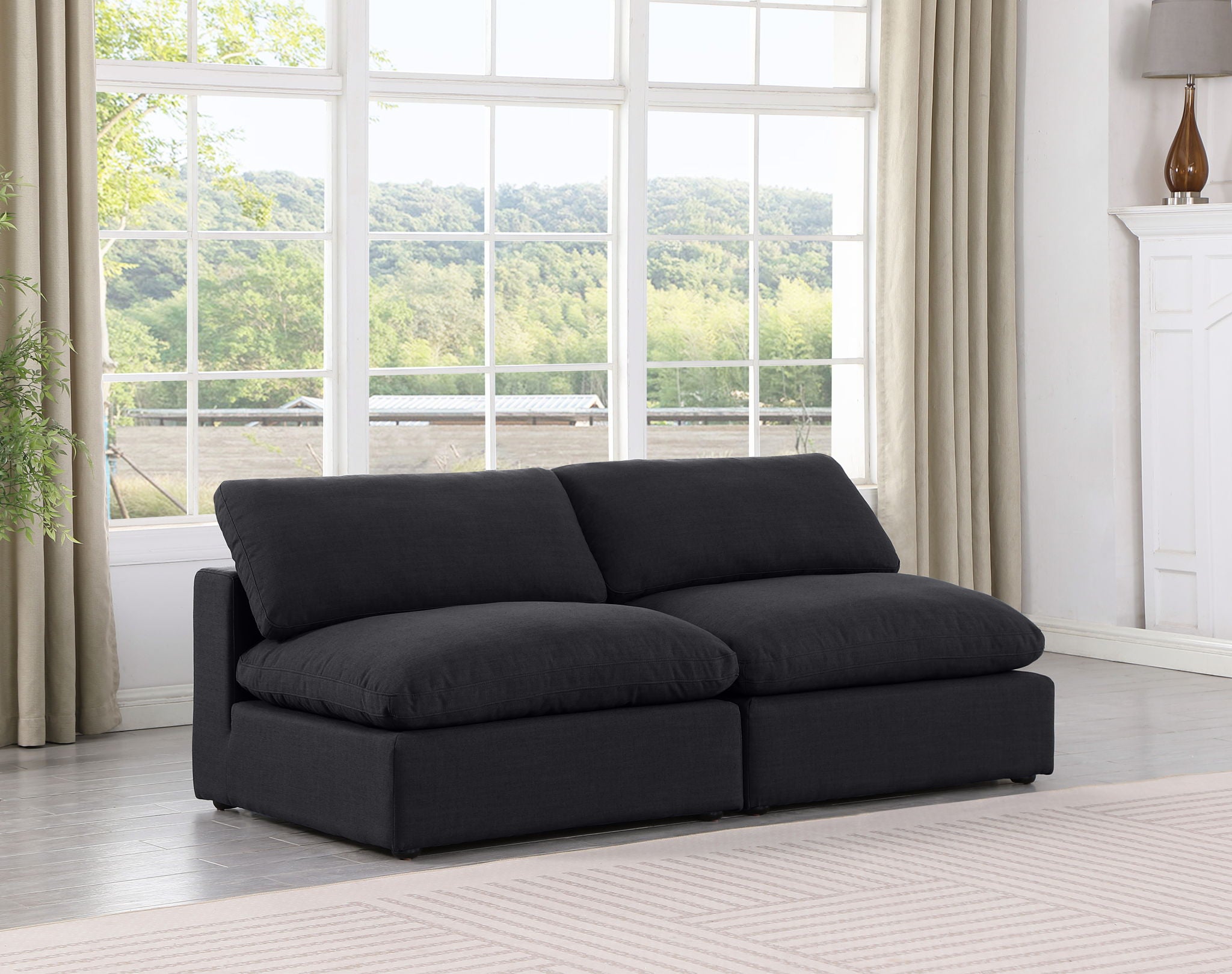 Comfy - Linen Modular Armless Sofa 2 Seats