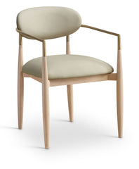 Riccio - Dining Arm Chair (Set of 2) - Natural And Gold Frame
