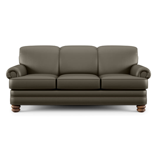 Bay Bridge - Leather Sofa, Nailhead Trim
