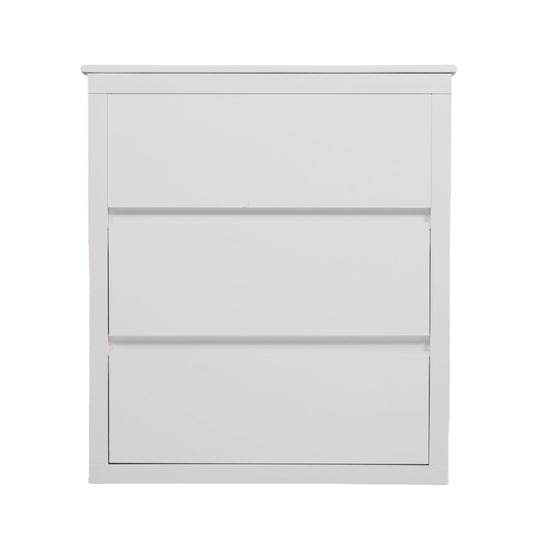 Freestanding Bathroom Vanity With Ceramic Sink, 2 Full Extension Drawers