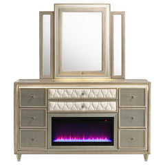 Lorient - 8-Drawer LED Bedroom Flame Box Dresser