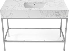 Marmo - Engineered Marble Bathroom Vanity With Chrome Base