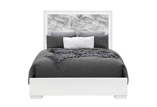 Naomi - Full Bed With LED - Silver