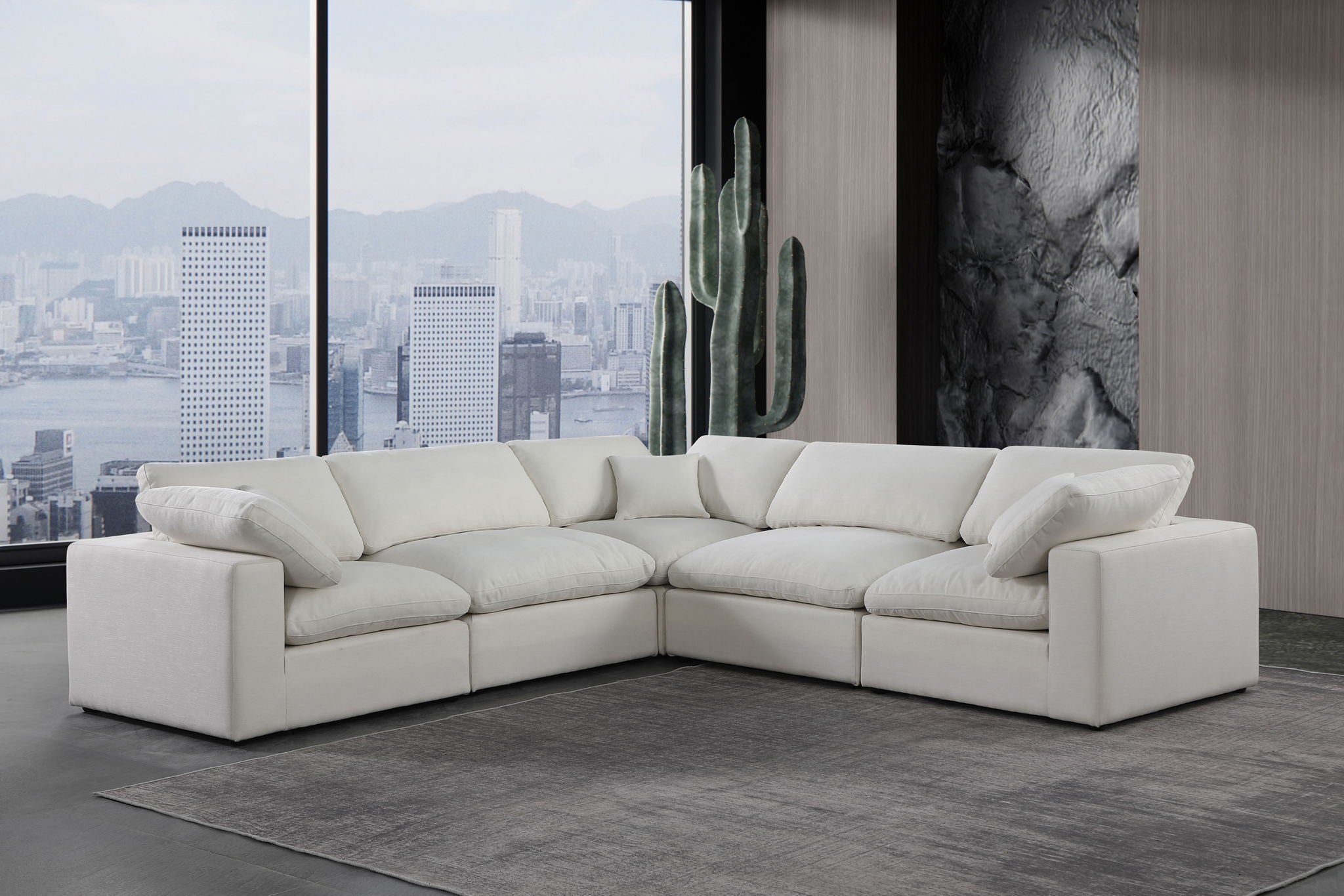 Comfy - 5 Piece Linen Modular Corner Sectional