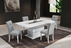 Monaco - 5 Piece Dining Room Set (Dining Table And Four Dining Chairs) - Light Gray / White
