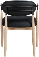 Riccio - Faux Leather Dining Arm Chair (Set of 2) - Natural Frame