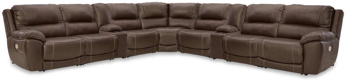 Dunleith - 9-Piece Power Reclining Sectional - Chocolate