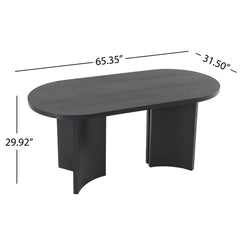 Dining Table With Curved Legs - Black