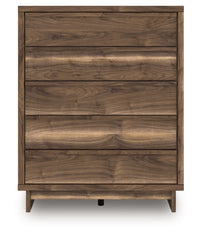 Chirason - Brown - Five Drawer Wide Chest