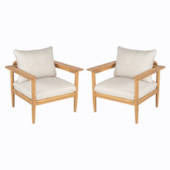 Terassi - Outdoor Lounge Chair (Set of 2) With Cushions - Beige / Light Teak