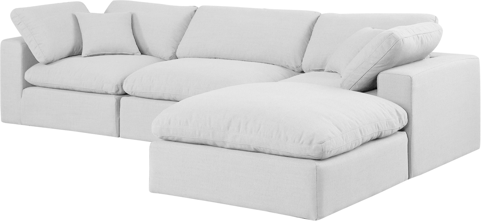 Comfy - 4 Piece Linen Fabric Modular Sectional With Chaise