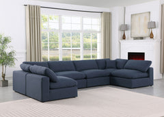 Comfy - 6 Piece Linen Modular Armless Sectional