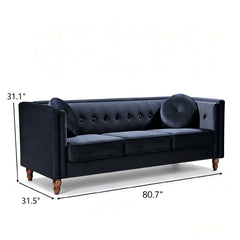 Chesterfield Sofa With Square Arms For Living Room